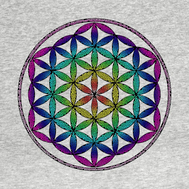 Flower of Life - Sacred Geometry Stained Glass by Dactyl